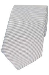Soprano Silver Horizontal Ribbed Polyester Tie